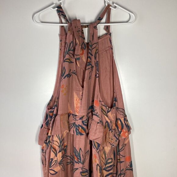 Free People Anita Floral Boho Maxi Dress Mauve Orange - Picture 10 of 16
